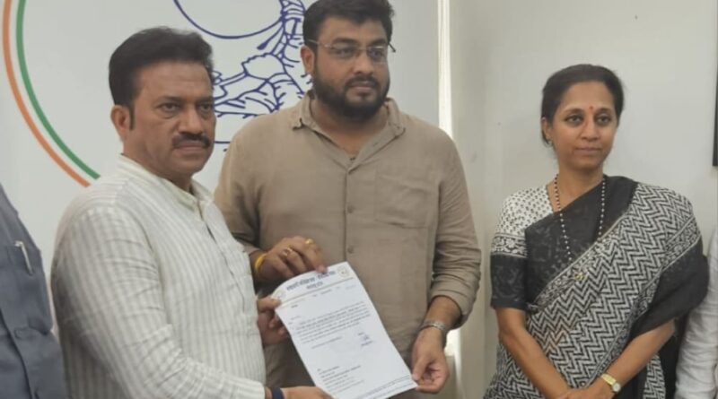 राष्ट्रवादी (शरदचंद्र पवार) युवक प्रदेशाध्यक्षपदी विशाल वाकडकर यांची नियुक्ती