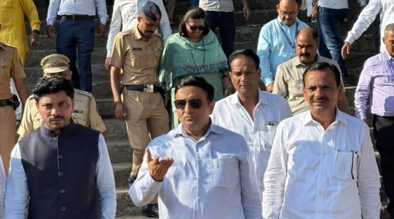 चिंचवड गणपती विसर्जन घाटाची पाहणी; स्वच्छता, प्रकाशव्यवस्था आणि सुरक्षेला प्राधान्य