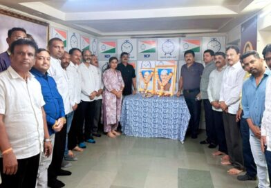 राष्ट्रवादी काँग्रेस पक्षाच्या वतीने राष्ट्रपिता महात्मा गांधी व लाल बहादूर शास्त्री जयंती उत्साहात साजरी
